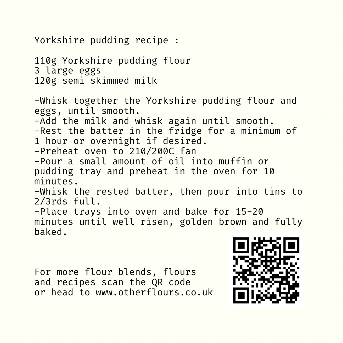 Yorkshire pudding flour
